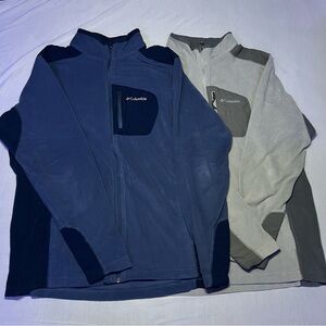 Columbia Men's Two-Tone Gray and blue Full zip sweater